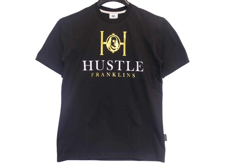 Hustle Franklins Signature Tee - Black Gold
