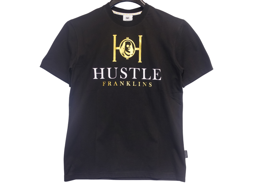 Hustle Franklins Signature Tee - Black Gold