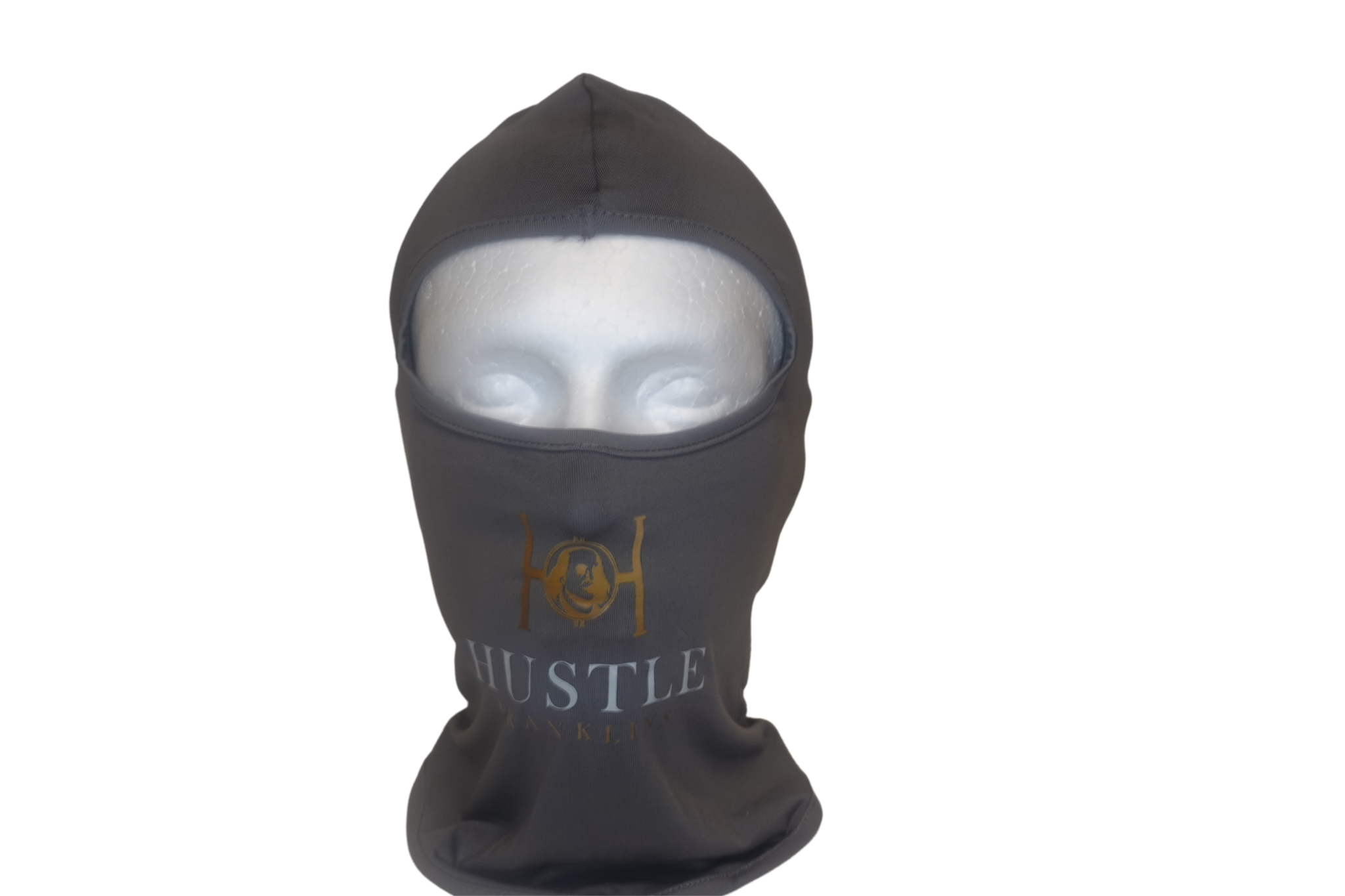 Hustle Franklins grey balaclava front mannequin view