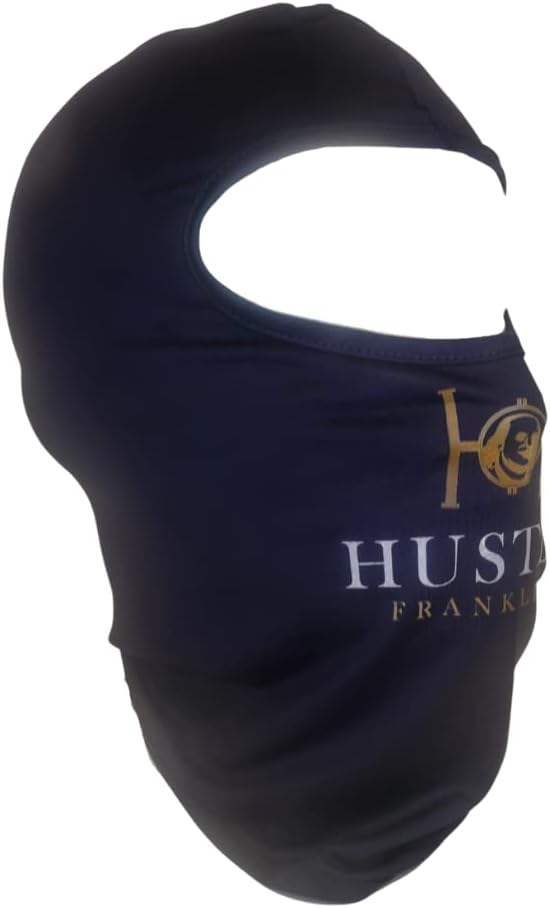 Hustle Franklins navy balaclava side product view