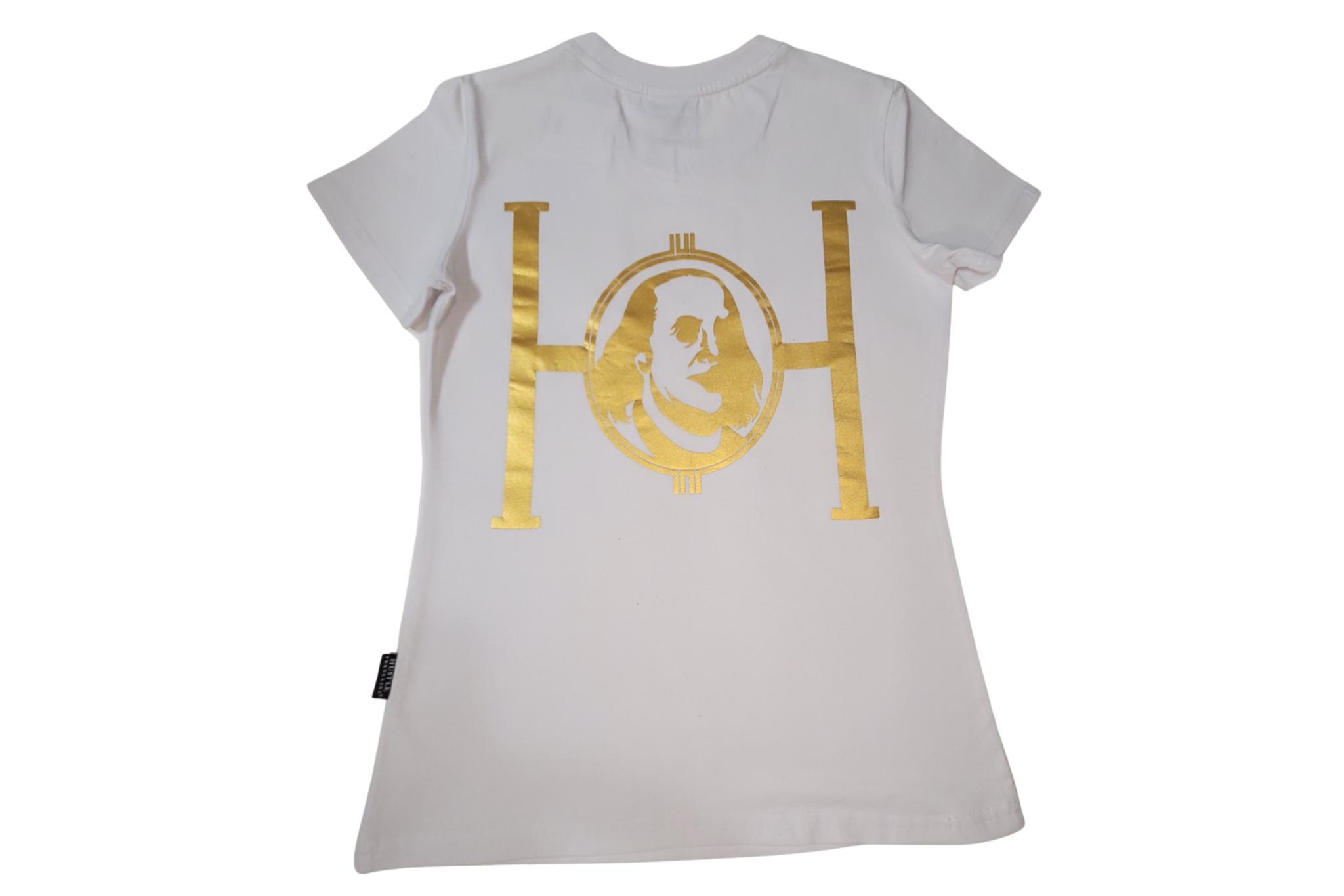 Hustle Franklins Women’s Signature Tee - White Gold